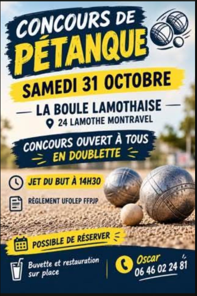 Concours pétanque 31 octobre