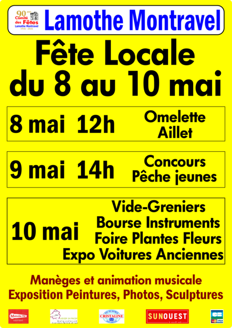 Fête locale 8 au 10 mai